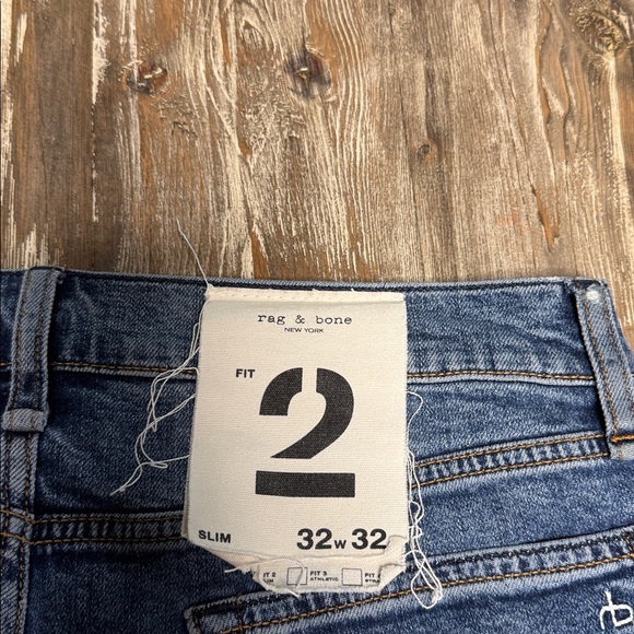 rag & bone Men's Dark Blue Slim Straight Jeans - Picture 7 of 8